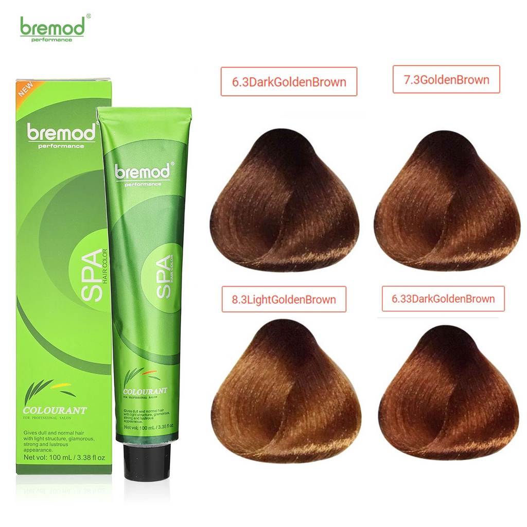 Bremod Hair Colors (BROWN) Hair Dye Golden Brown Salon Barbe Styling