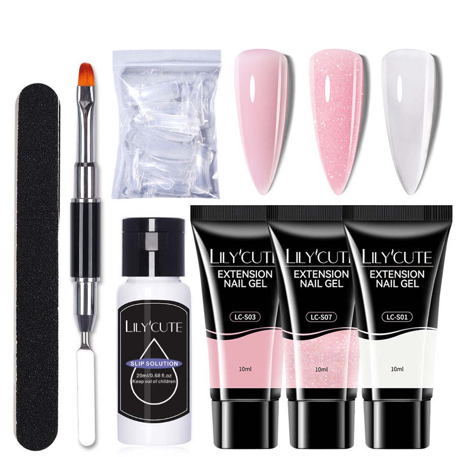 LILYCUTE 7pcs Nail Design Poly Gel Nail Polish Finger Generator Acrylic Gel Nail Color Nail