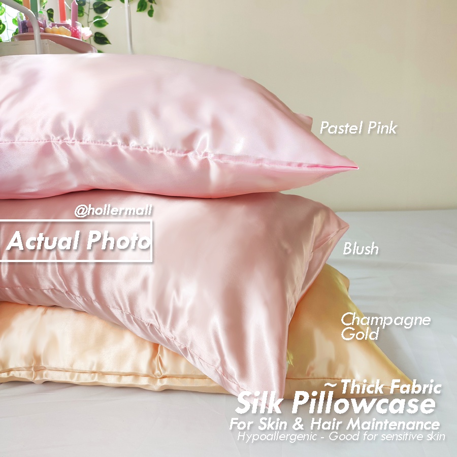 Silk Pillow Case Hypoallergenic SILK PILLOWCASE hollermall Shopee