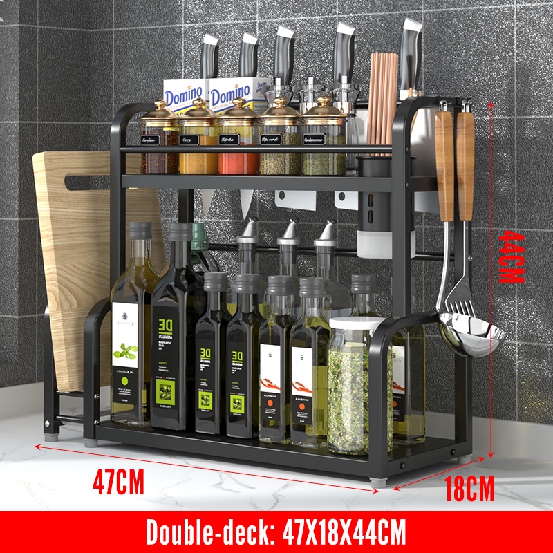 Spice Rack Stainless Steel Kitchen Condiment Seasoning Storage