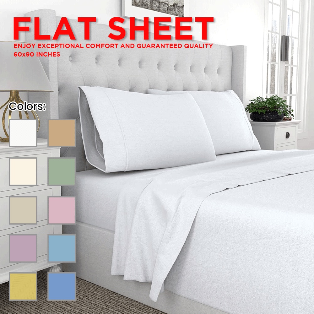 VIC Premium Canadian Hotel Quality 1Piece Flat Sheet 60x90 Inches