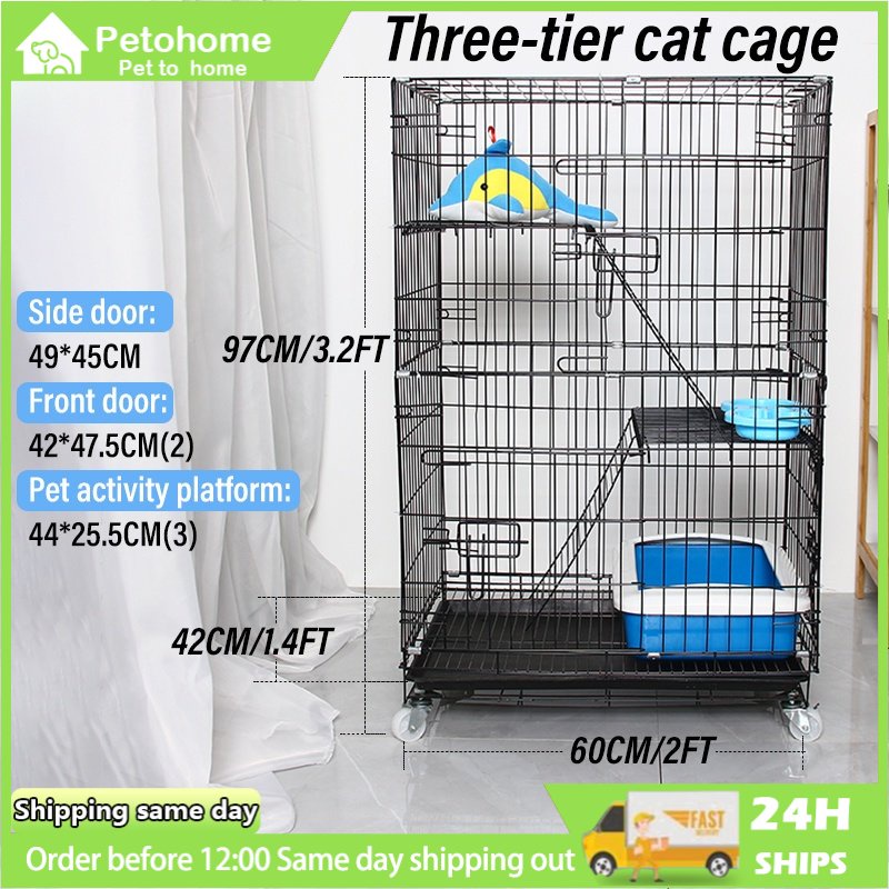 3 Layer Cat Cage Easy Assemble Cage Pet Kulungan ng Pusa Ready Stock