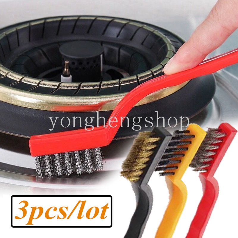 3pcs/set Gas Stove Cleaning Brushes Range Hood Gap Brush