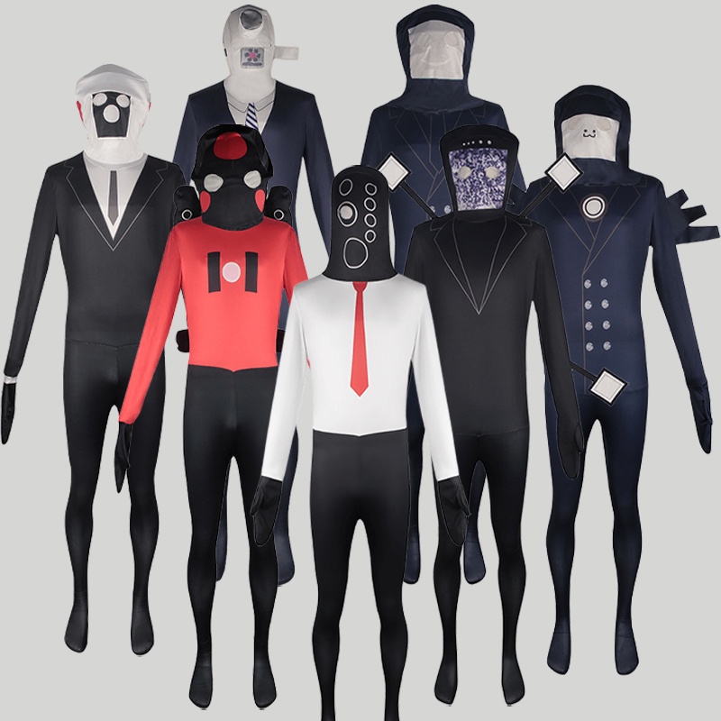 Adult Kids Skibidi Toilet Cosplay Costume Tv Man Speaker Man Cosplay
