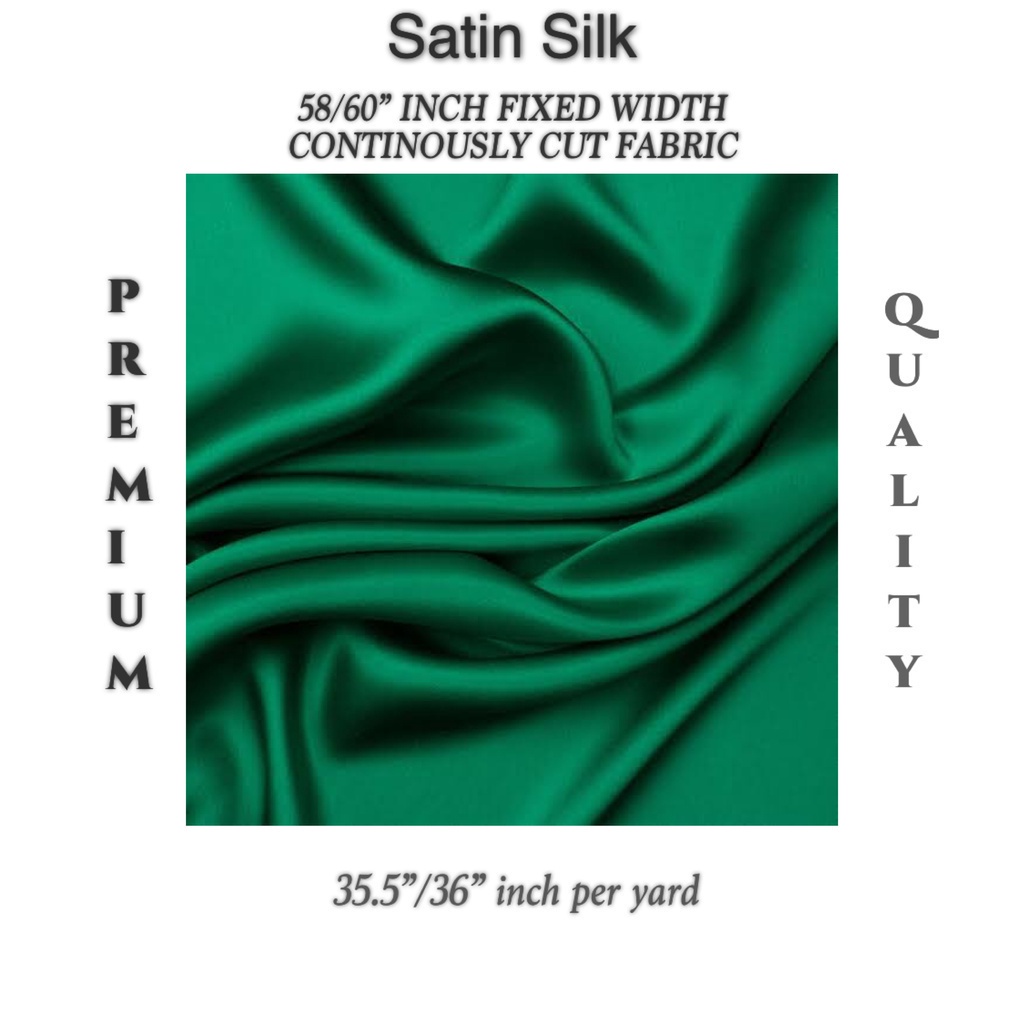 PREMIUM PER YARD SOFT SILK SATIN FABRIC SILK [35"/36" length 60" fixed
