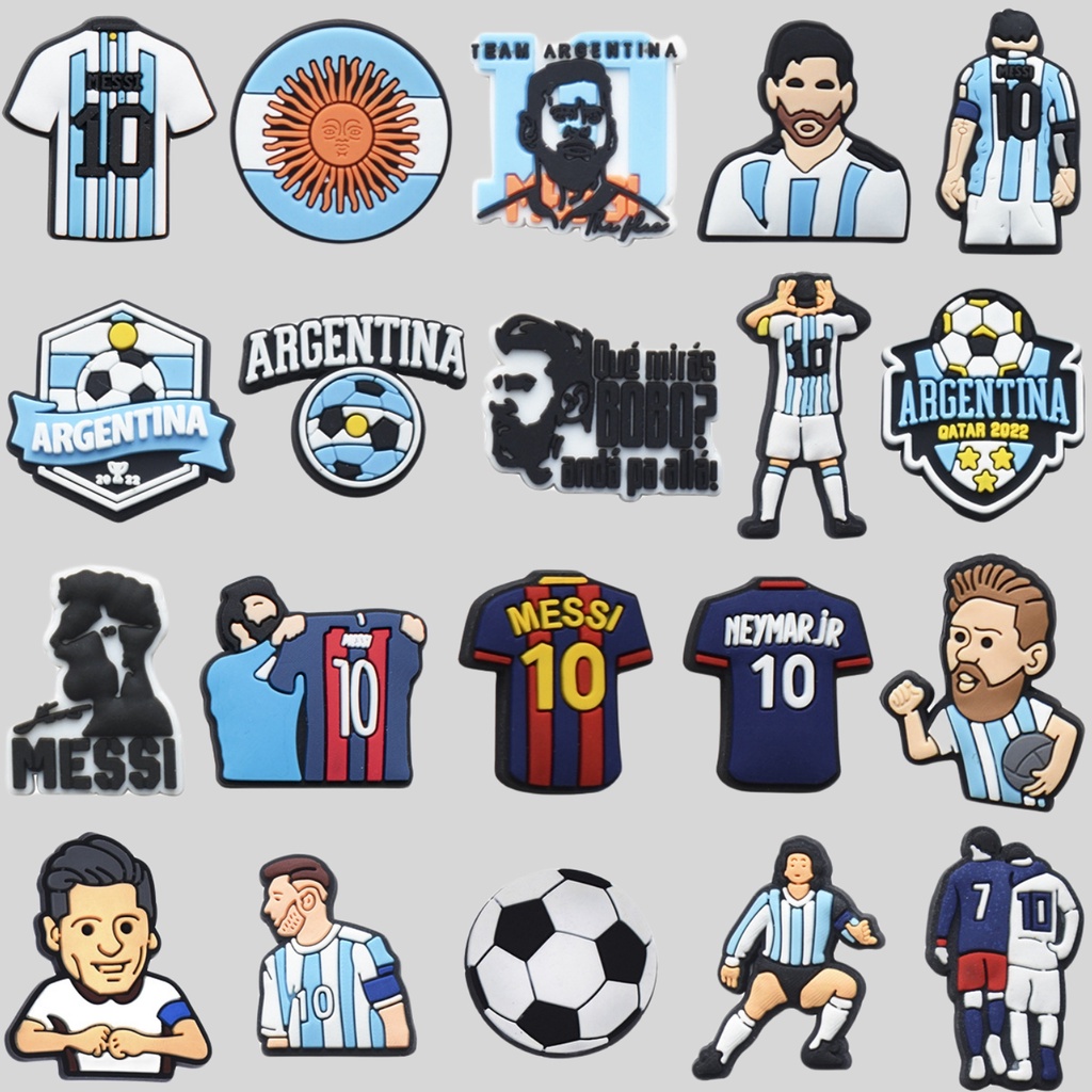 Jibbitz Hot World Cup Football Star Player Shoes Flower Crocs