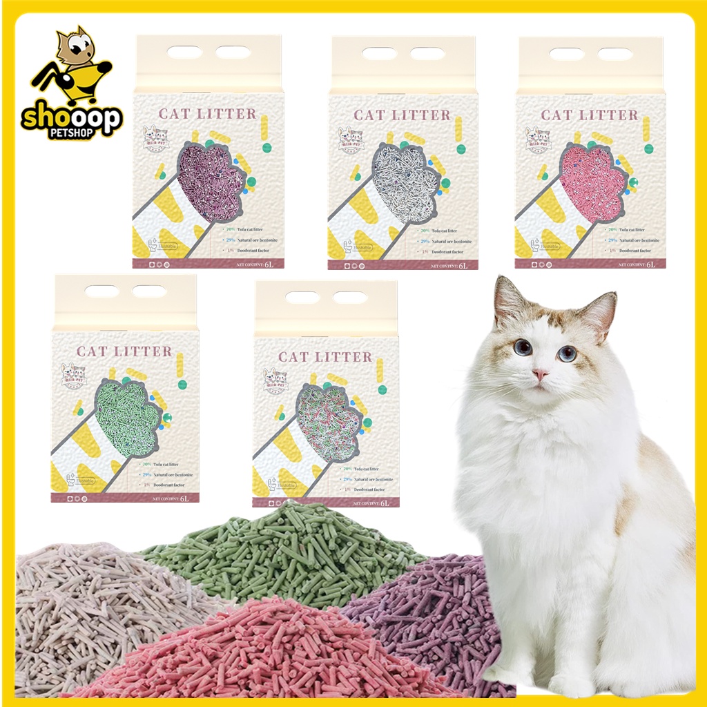 Cat Litter Residue Made Upgrade Mixed Bentonite Cat Litter 6L Tofu Cat