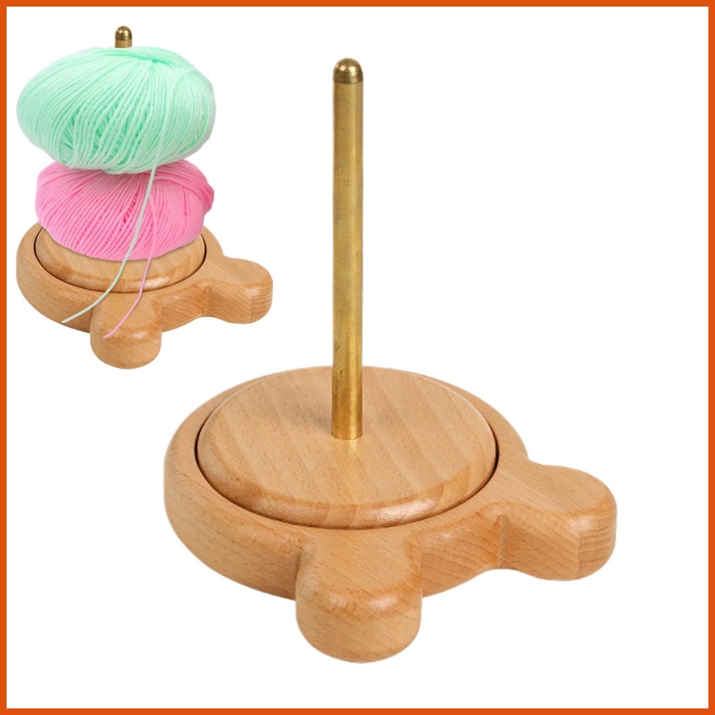 Crocheting Yarn Holder Wooden Yarn Ball Stand with Twirling Mechanism