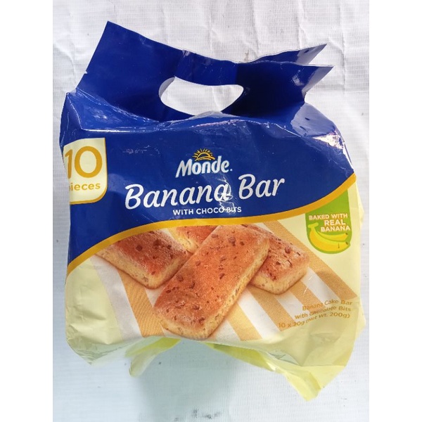 【hot sale】 Monde Banana Bar With Choco Bits 10x20g and Monde Cheese Bar