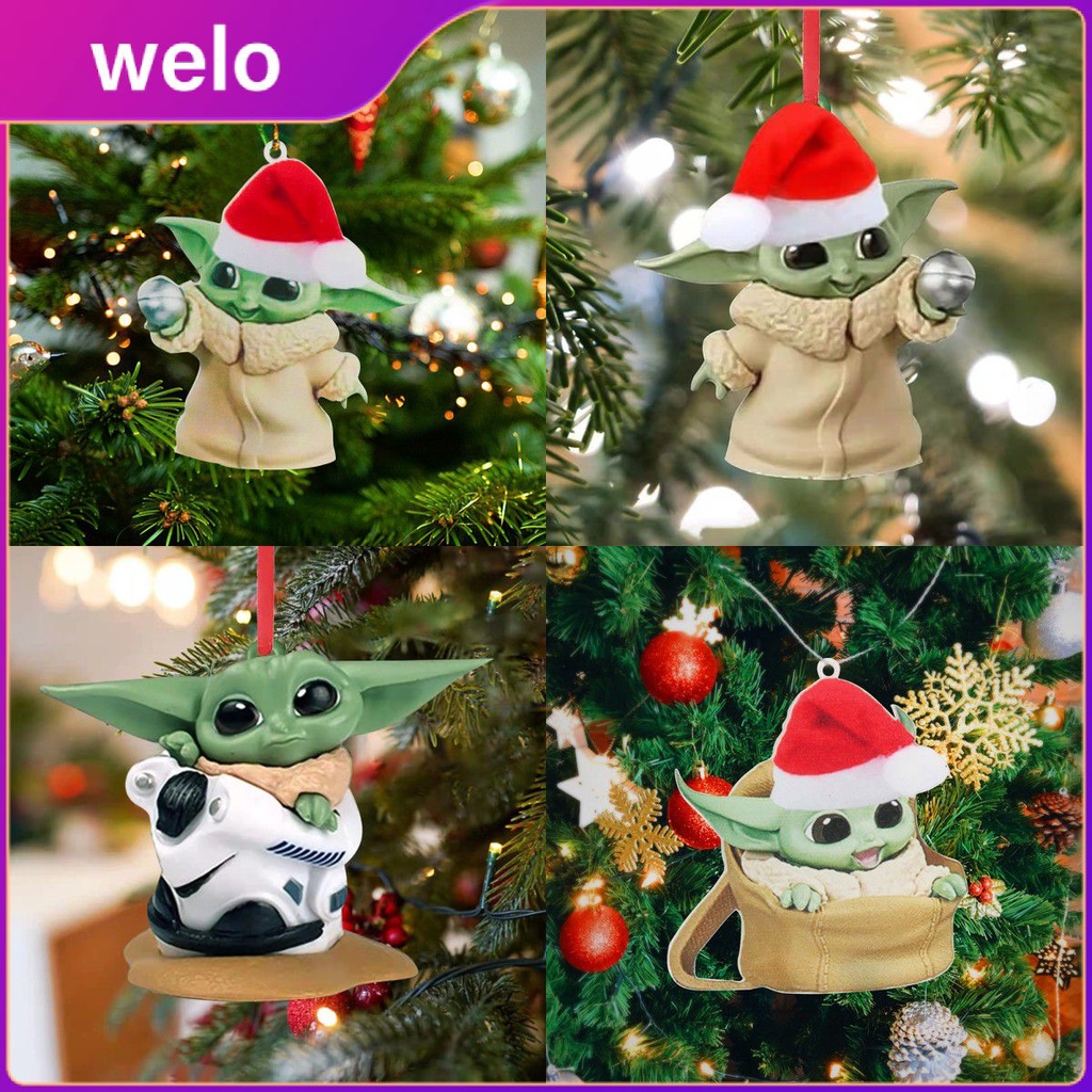WELO Baby Yoda Christmas Tree Decorations Cute Christmas Ornaments 2d