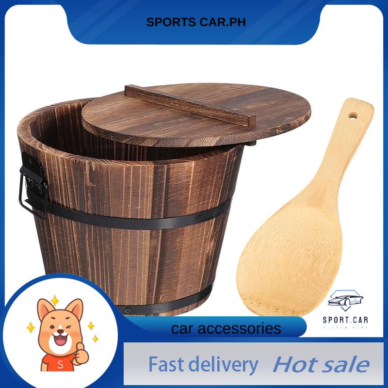 PQPH Wooden Rice Bucket Korean Bibimbap Bucket Japanese Cuisine Sushi