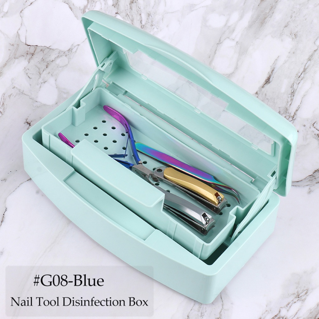Austinstore Nail Sterilization Box Nail Equipment Sanitizer Transparent