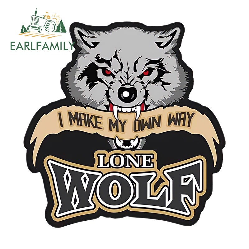 EARLFAMILY 13cm x 12.7cm Lone Wolf Car Sticker I Make My Own Way Helmet