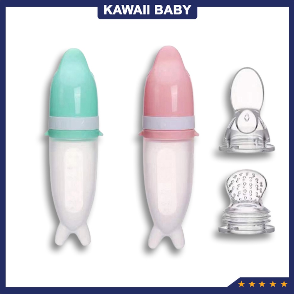 Sami Dolphin Silicone Weaning Spoon comes with a weaning chewing bag