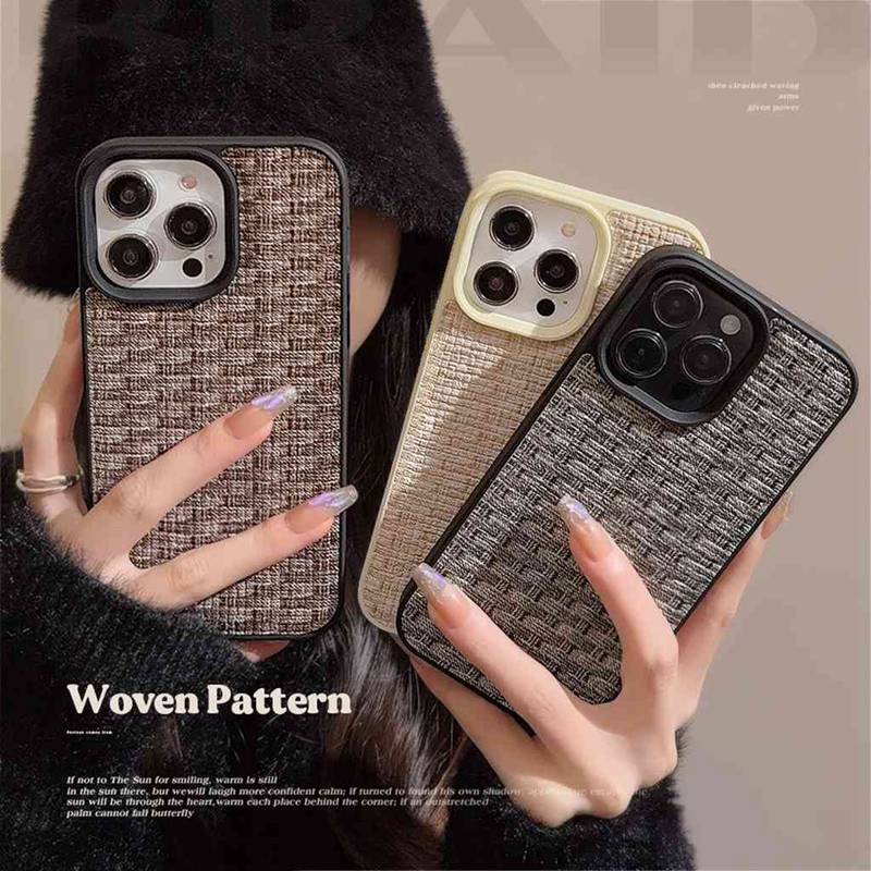 New Woven Cloth Leather Soft Phone Case for IPhone 11 12 13 14 15 Pro
