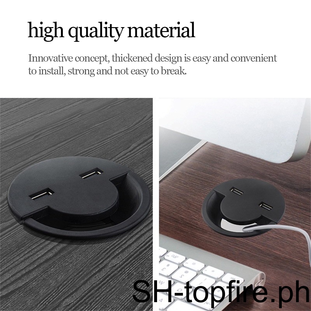 1/2/3 Desktop Grommet USB Charging Port Hub Round Shaped Table Splitter
