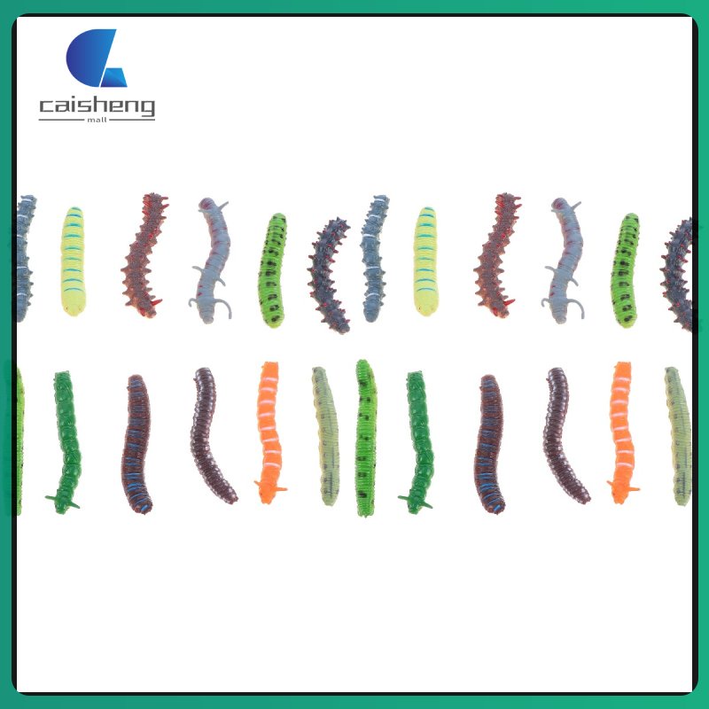 24 Pcs Realistic Caterpillar Toys Fake Insect Prank Toys Party Supplies