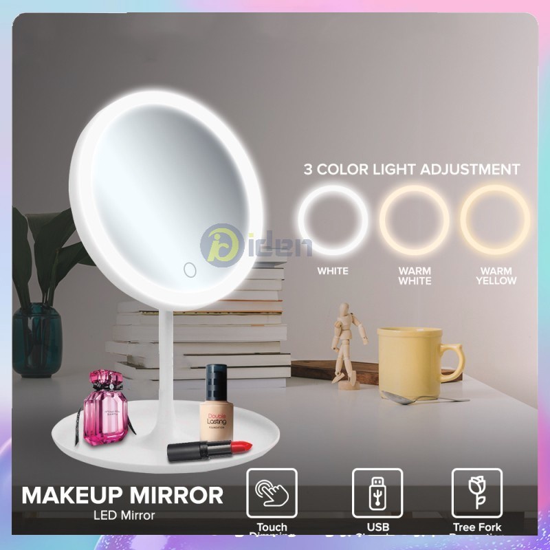 Rechargable Vanity Mirror with Lights Desktop Adjustable LED Makeup