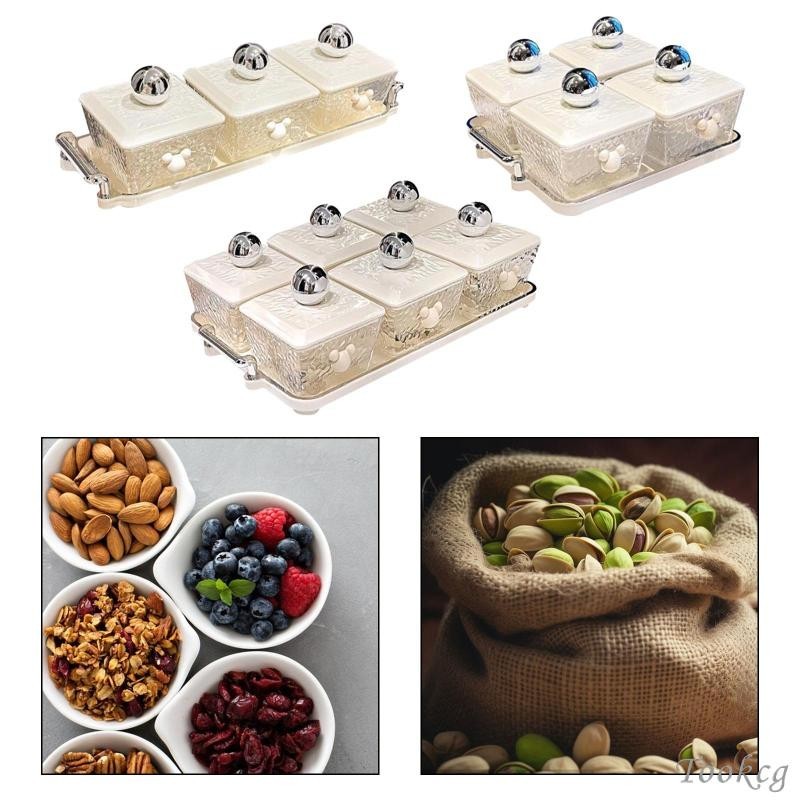 [Tookcg] Divided Serving Bowls, Appetizer Tray, Dried Fruit Tray