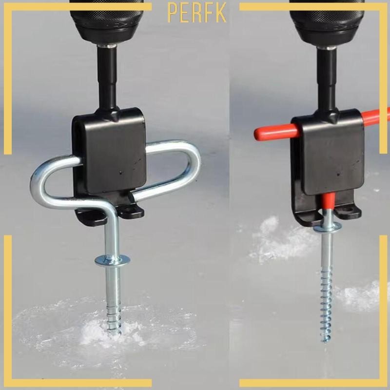 [Perfk] Ice Anchor Drill Adapter with Sleeve Quickly Screw Nails Sturdy