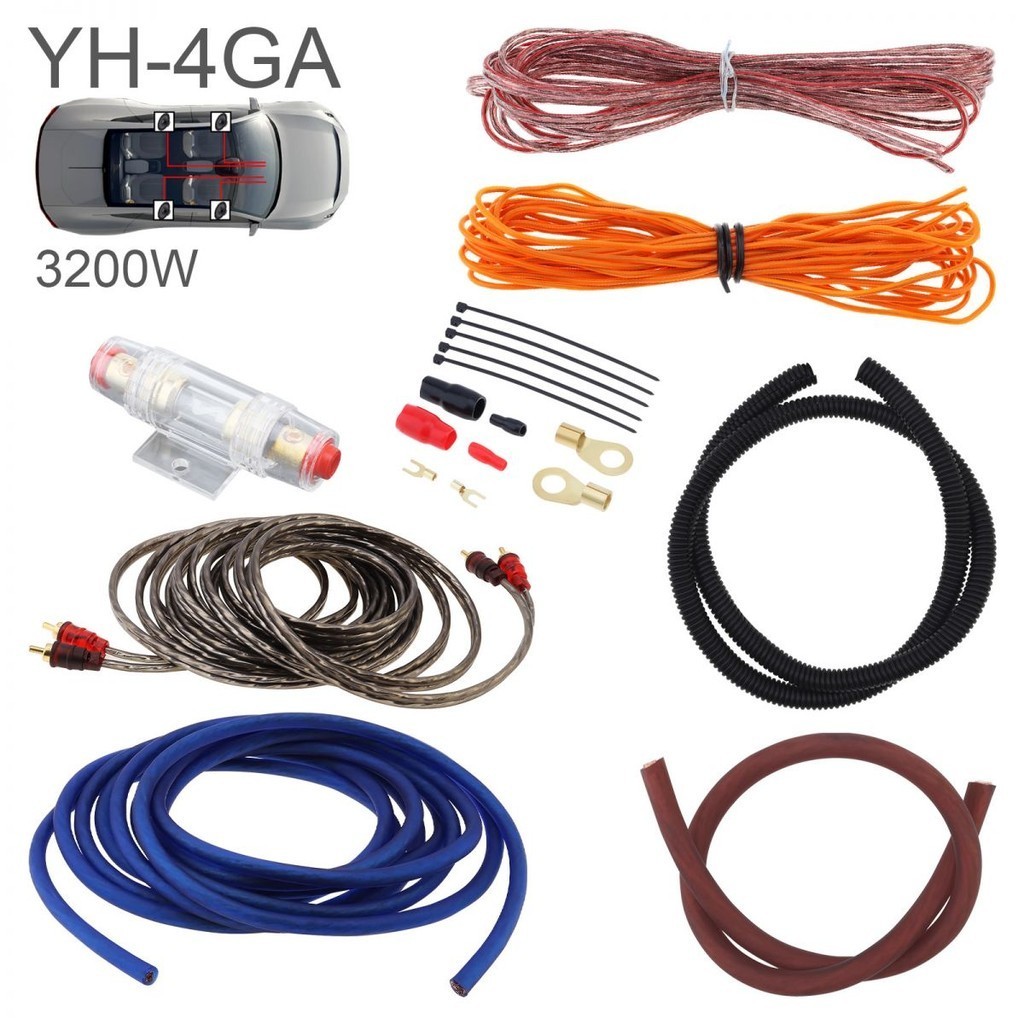 3200W 4 Gauge Car Audio Amplifier Wiring Kit with Fuse Suit Amplifier