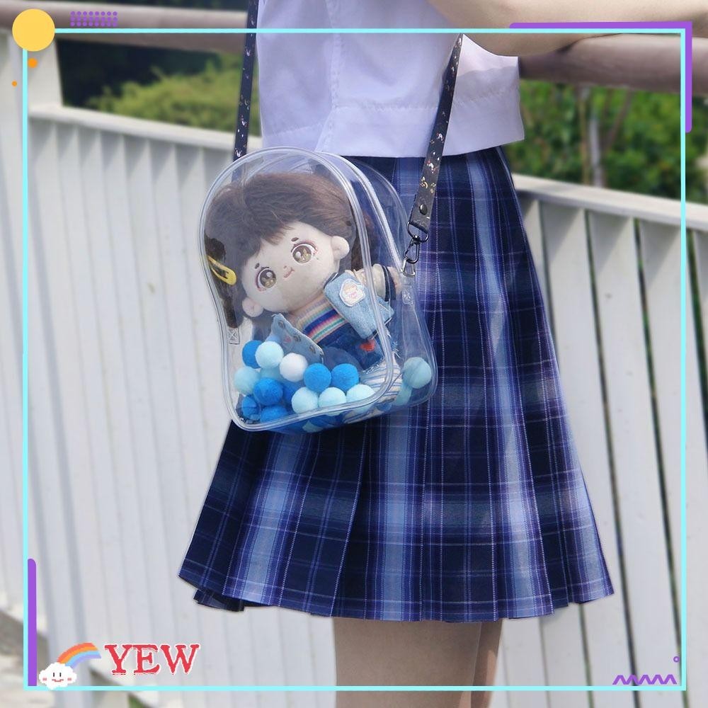 YEW Vinyl Doll Bag, Scratchproof Transparent Doll Shoulder Bag