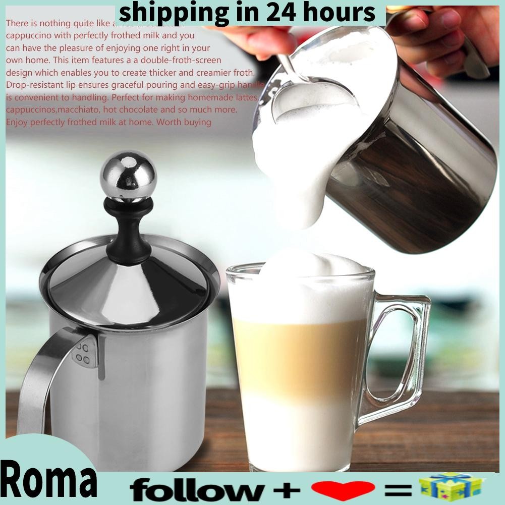 400/800ML Manual Milk Frother Stainless Steel cappuccino