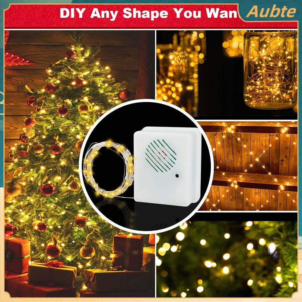 Aubte Christmas Sound Sensor Music Light String Speaker Props With 3m