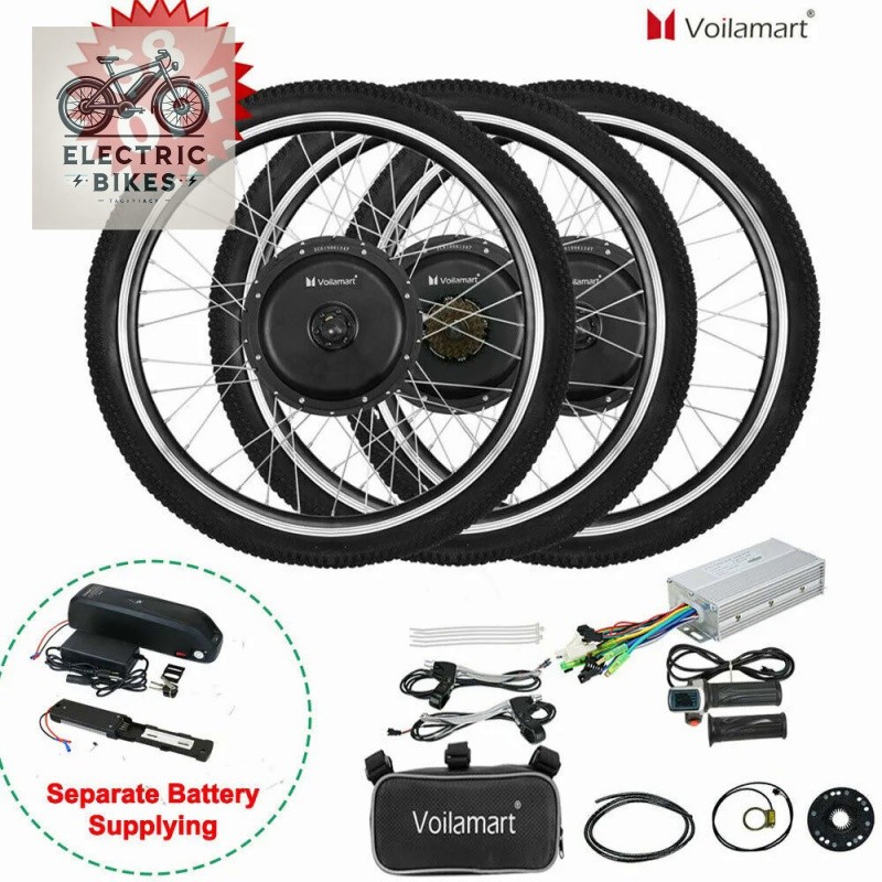 Voilamart 26" Electric Bicycle Motor Conversion Kit E Bike LCD Meter
