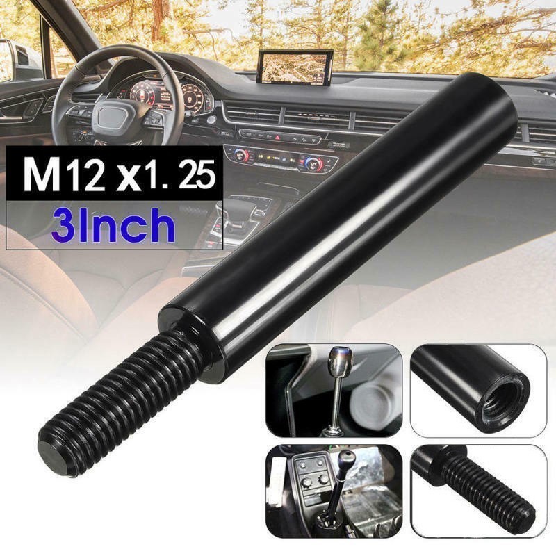 【KNWH1PH】 3 Inch Black X1.25 Car Shift Knob Extender Shifter Stick