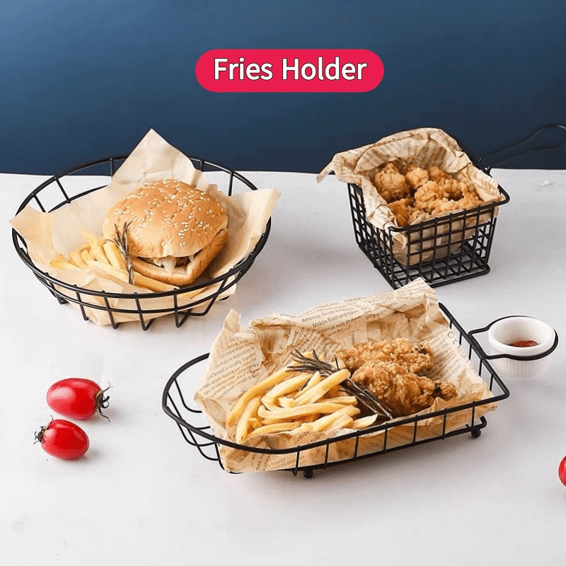 Sizzling French Fries Kitchen Frying Tray Holder Food Basket Storage