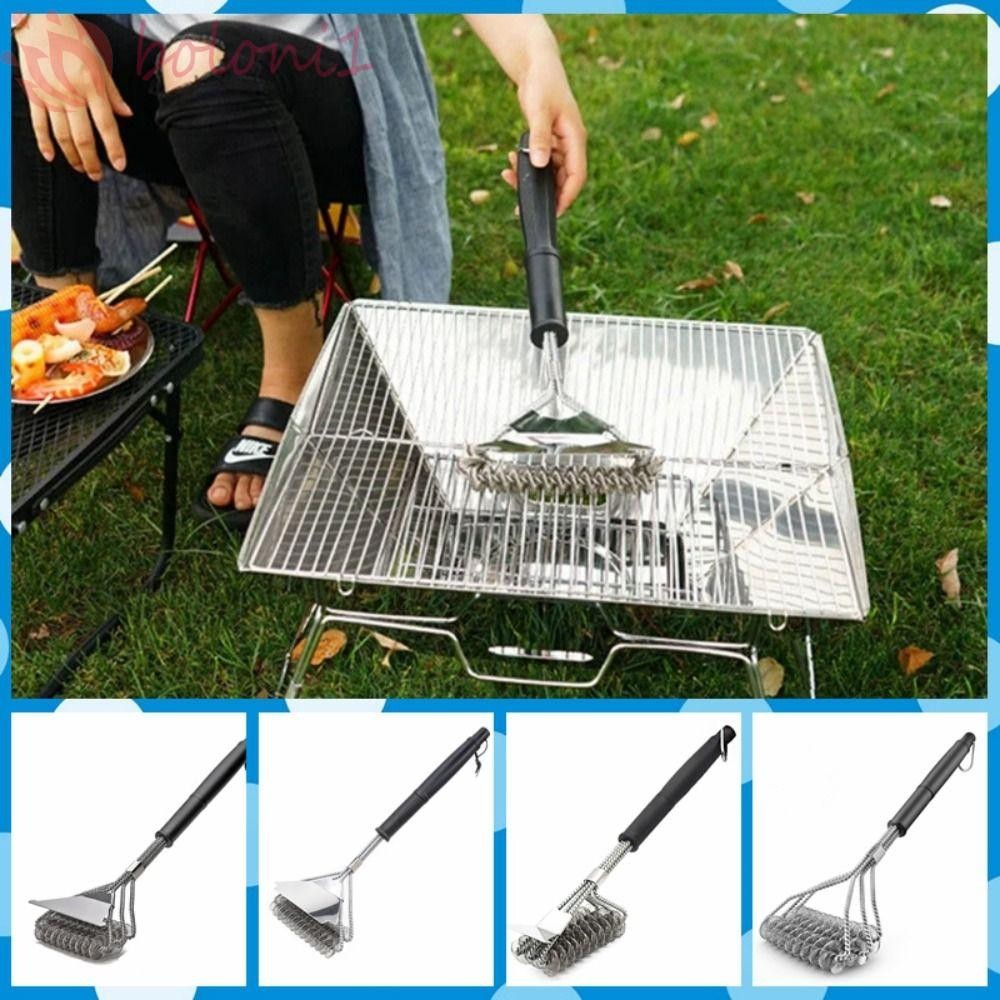 [COD] Grill Cleaning Brush, Stainless Steel No Bristle Residue Grill