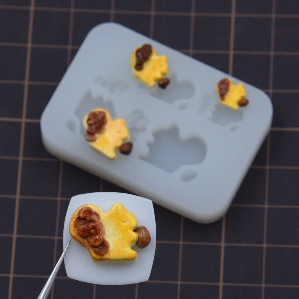 Miniature diy Candy Toy Biscuit Squirrel Sandwich Biscuit Silicone Mold