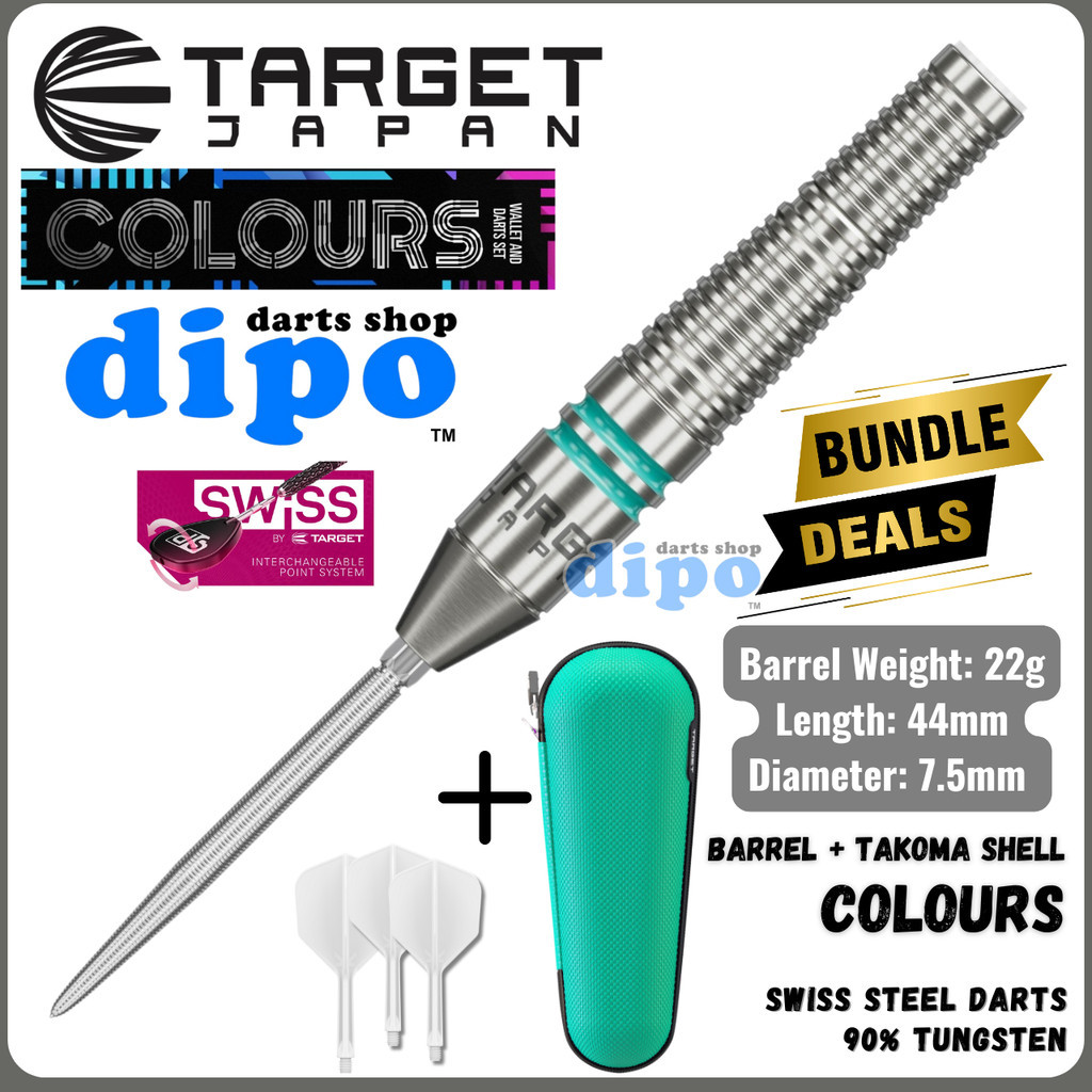 TARGET COLOUR G4 TEAL 22G (90 Tungsten) TARGET Swiss Steel Darts