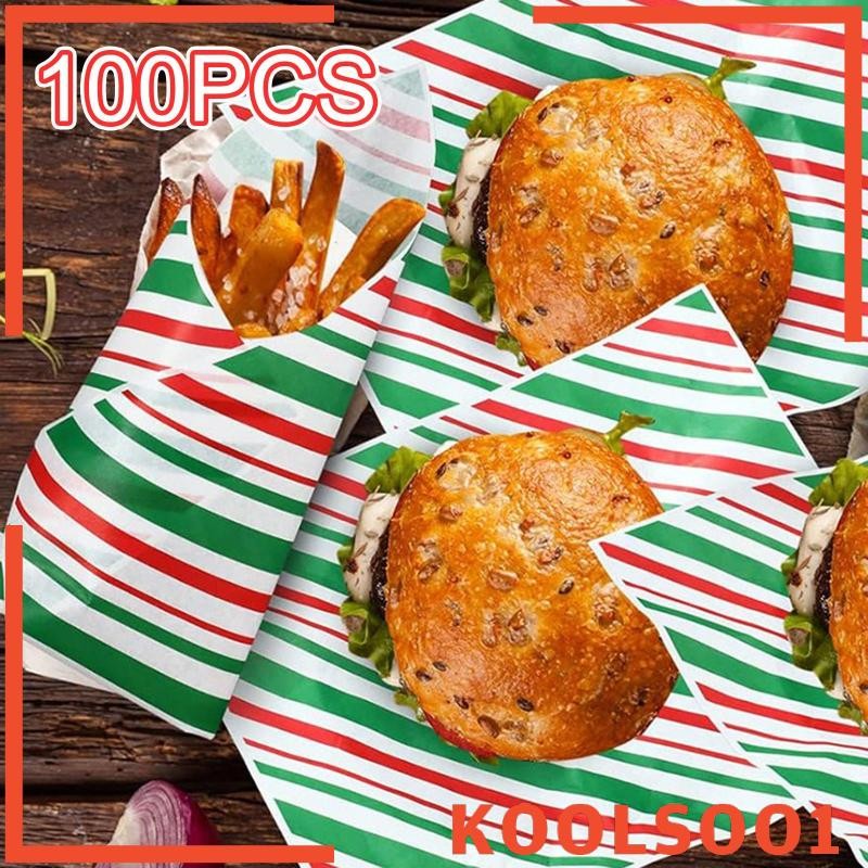 [Koolsoo1] 100 Pieces Sandwich Paper Wrap Parchment Food Basket Liners