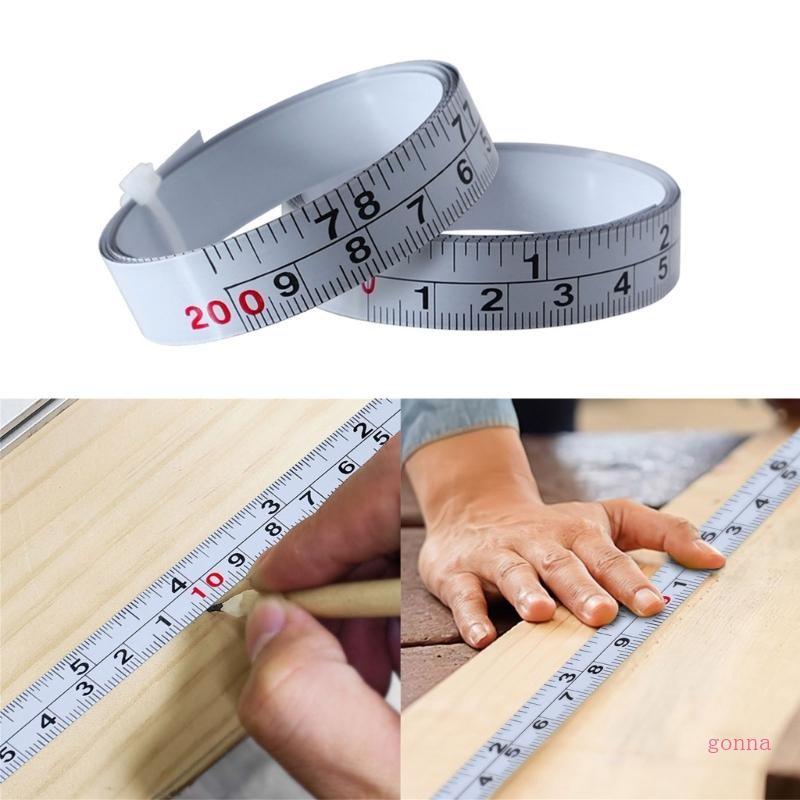 gonna 1m 2m Workbench Ruler Adhesive Tape Measure Inch Metric Double