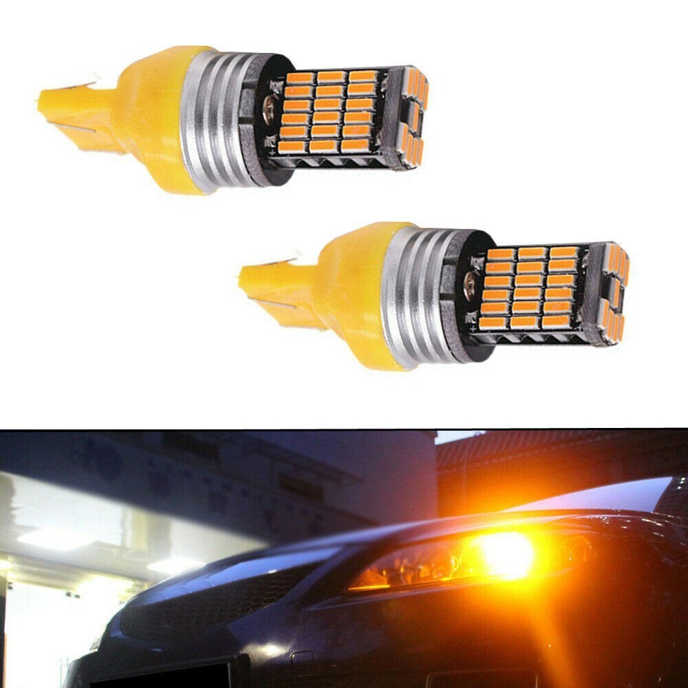ULTRA 2× Car T20 Led Amber Canbus 7440 Turn Signal Light WY21W Bulb