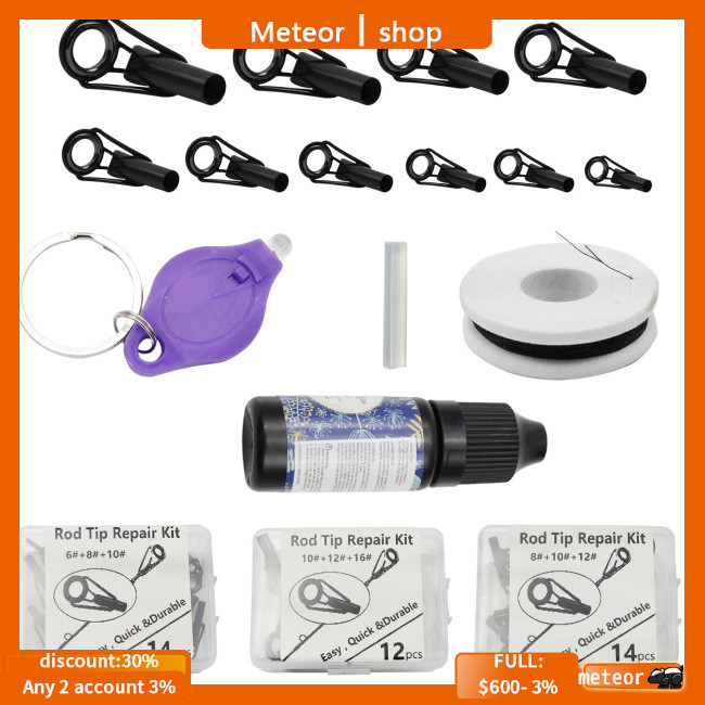 MET Fishing Rod Eyelet Repair Kit, Complete Emergency QuickFix Fishing