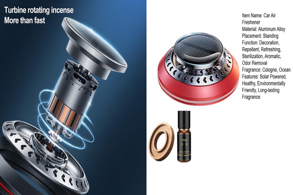 SOU_ Solar Powered Car Air Freshener Car Fragrance Diffuser Long