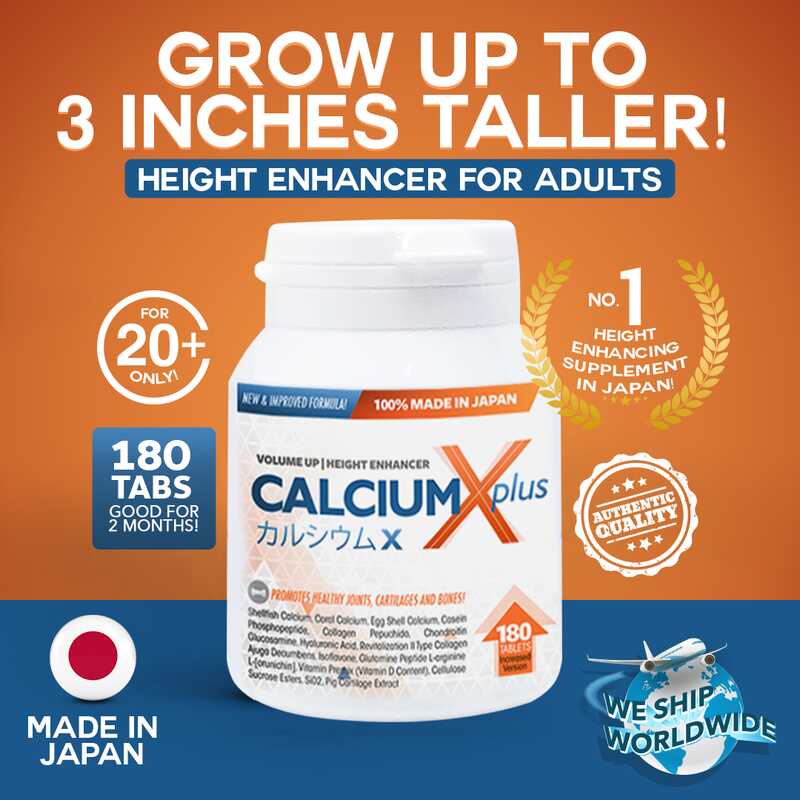 Calcium X Plus Japan Height Enhancer Bottle of 180 Tablets Shopee