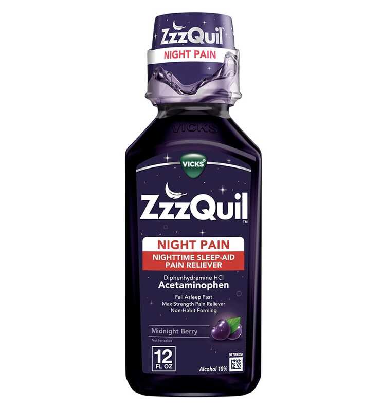Vicks ZzzQuil Night Pain Nighttime Sleepaid Pain Reliver 354ml expiry