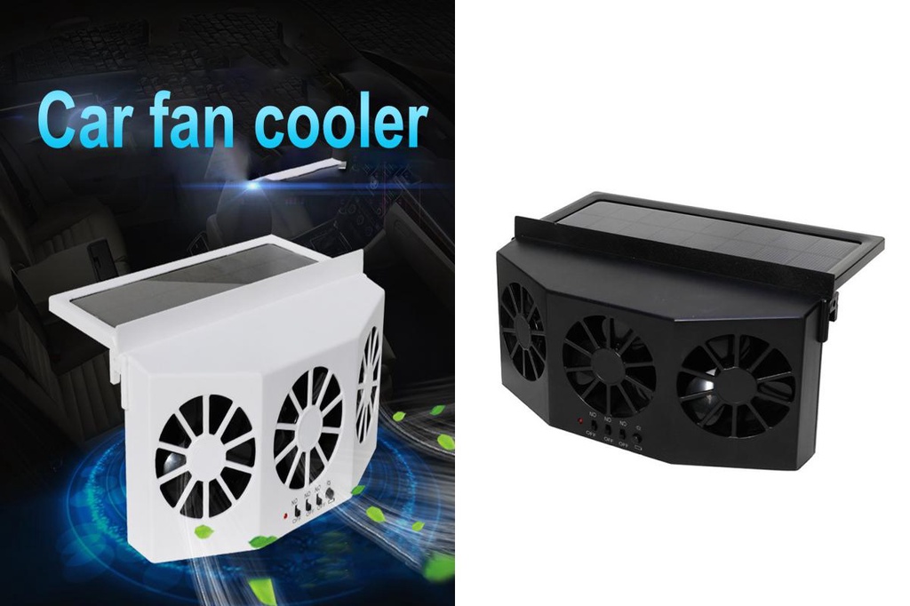 SOU_ Solar Powered Car Fan Portable Car Solar Fan for Cool Comfortable