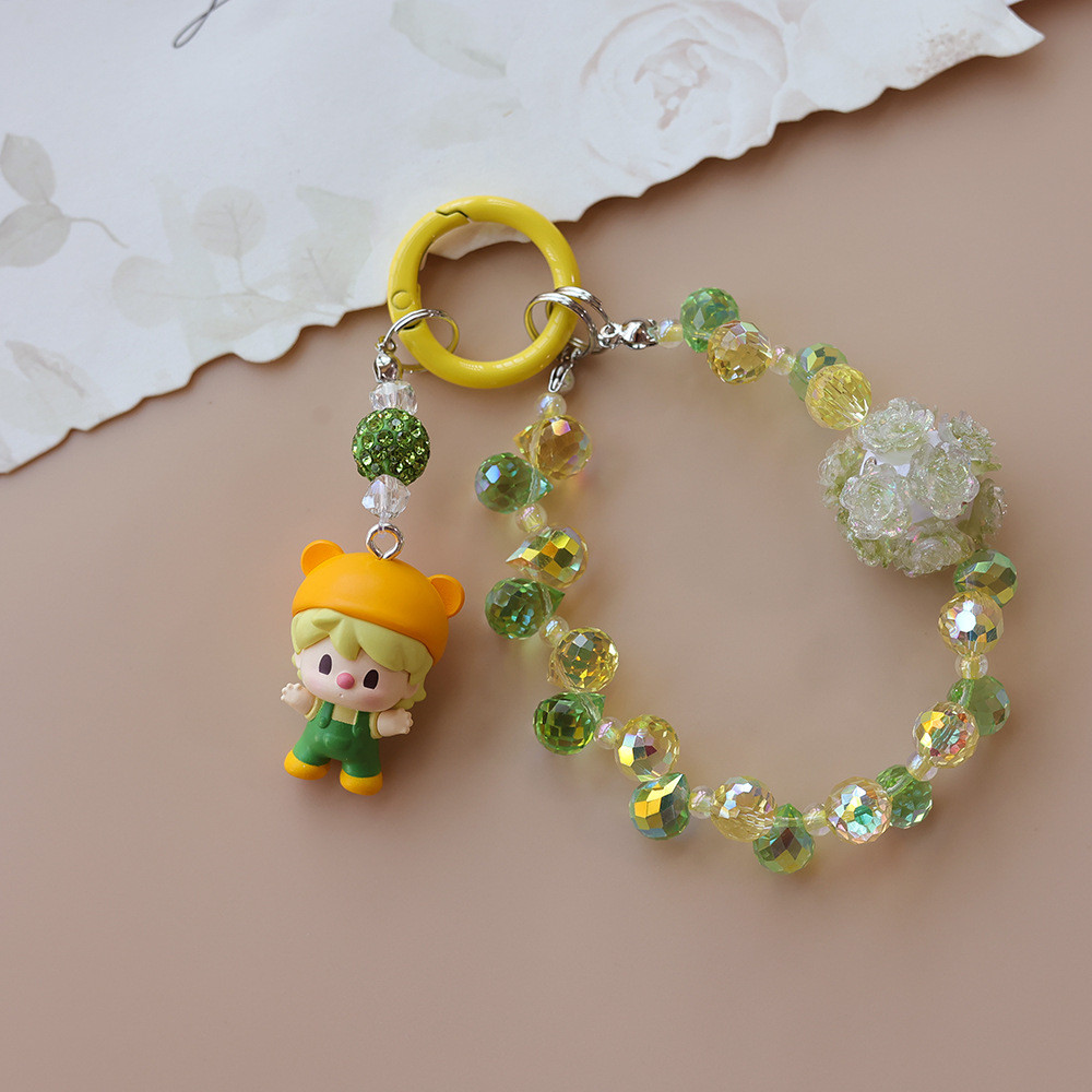 Genuine Pop Mart Cute Grain Mobile Phone Chain Crystal Beaded SlipOn