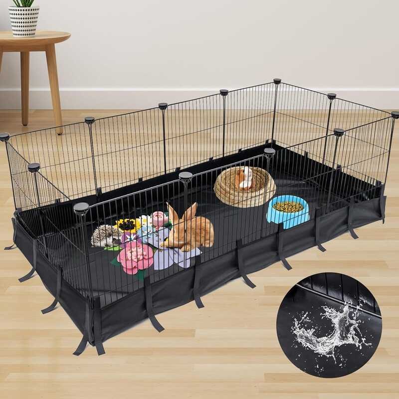 KAYCOWZA Cages 8 Sq Ft Expandable Small Animal Cage & Waterproof er