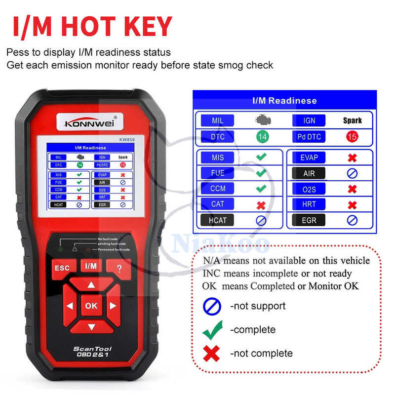 Best 2024 OBD Scanner Obd2 KONNWEI Kw850 Full Odb2 Supports Multi