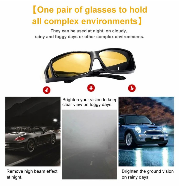 Driver's Night Vision Sunglasses with Interchangeable Lenses Shopee