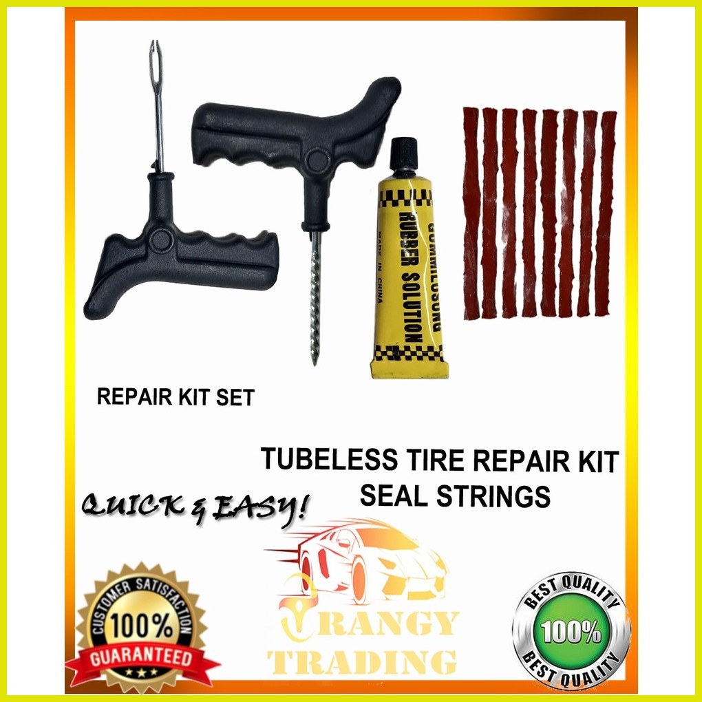 ♝ ๑ Tire Repair Kit Tool Kit for Tubeless Tires Motorcycles / Cars