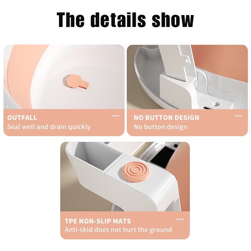 Baby Bath Tub Bath Mat Tub Folding Large Size Bathtub 06 Years Newborn