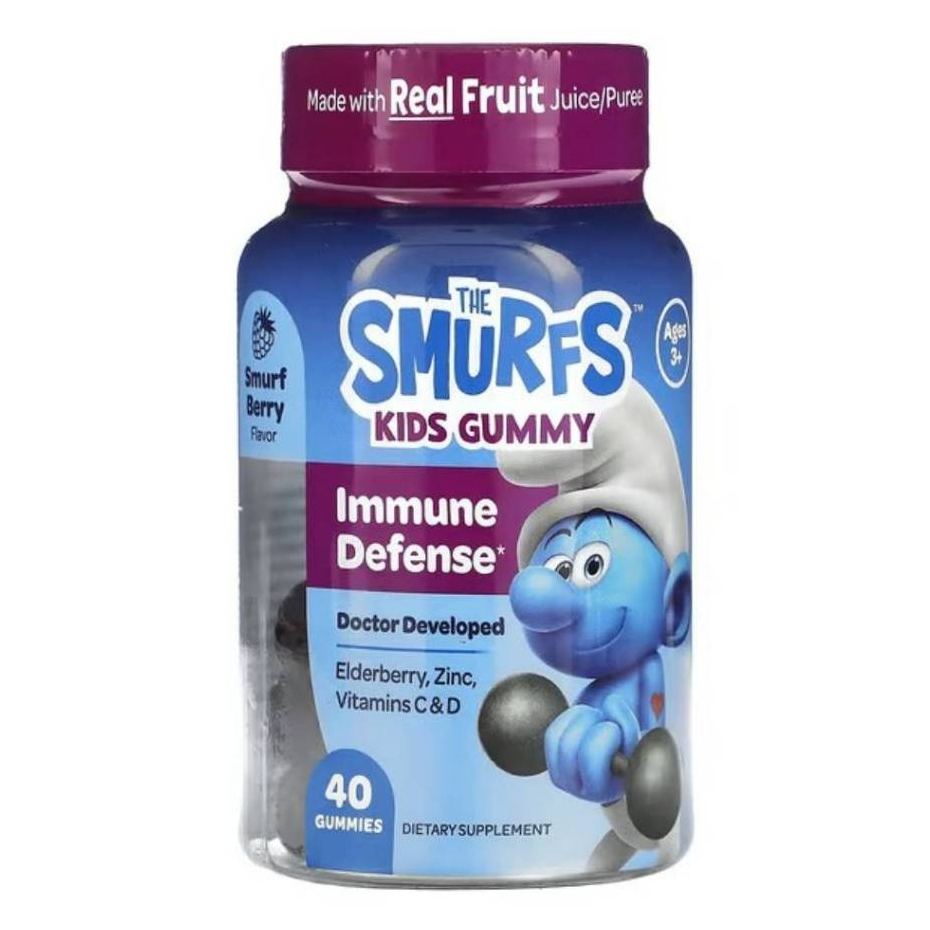 !! The Smurfs Kids Gummy Immune Defense Elderberry Zinc Vitamin C & D