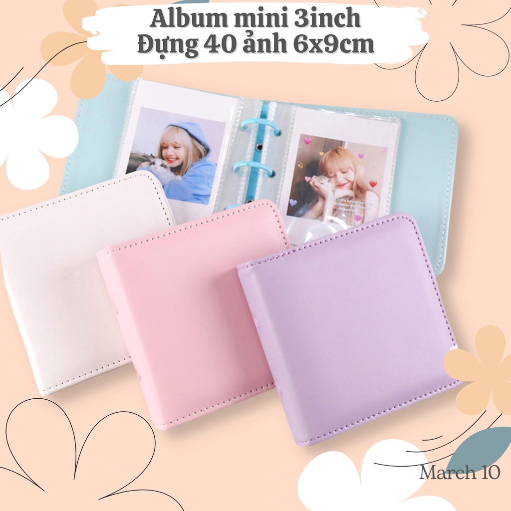 Mini 3Inch album Leather Binder Contains 40 6x9cm Photos 6x9 album